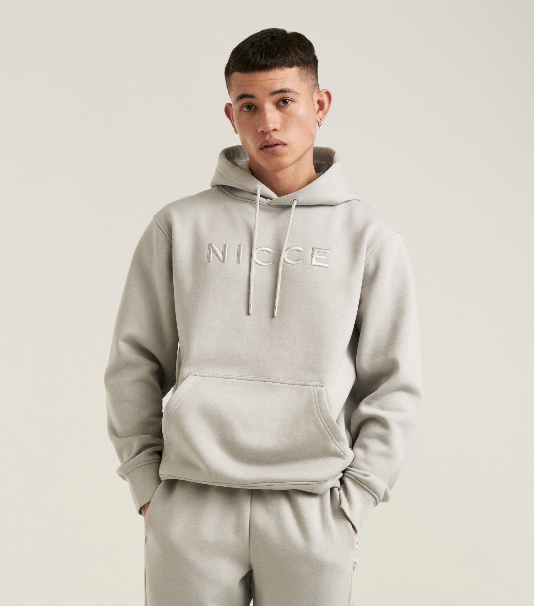 NICCE Mens Mercury Hoodie Chalk Grey