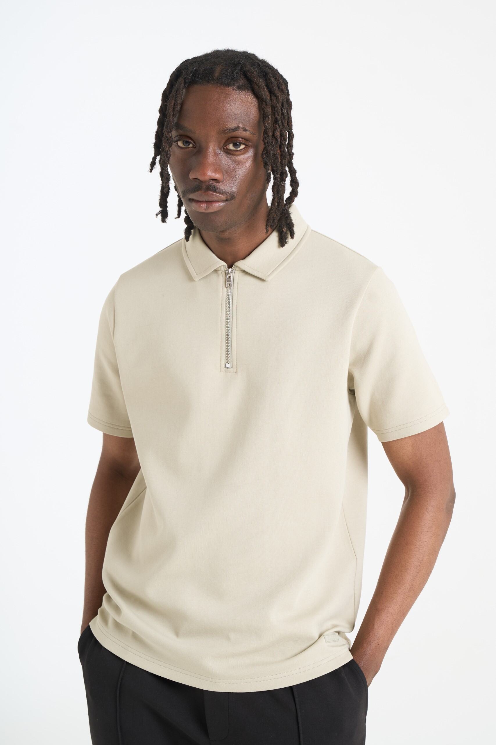 Luxe Polo Shirt Stone