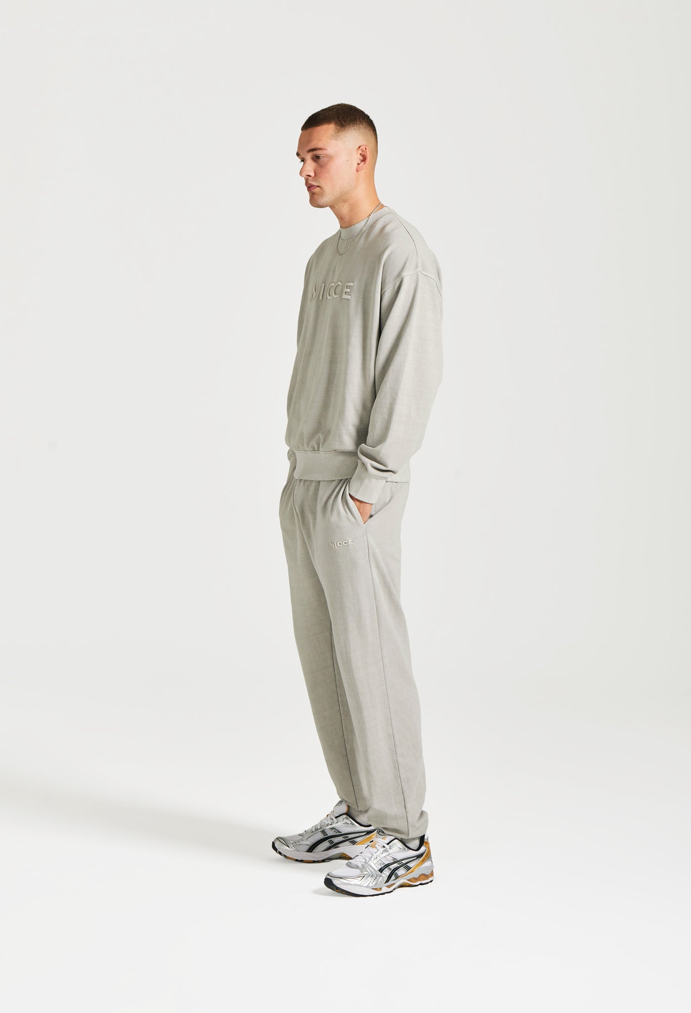 NICCE Mens Mercury Oversized Sweat Jogger Tracksuit Set Circular G