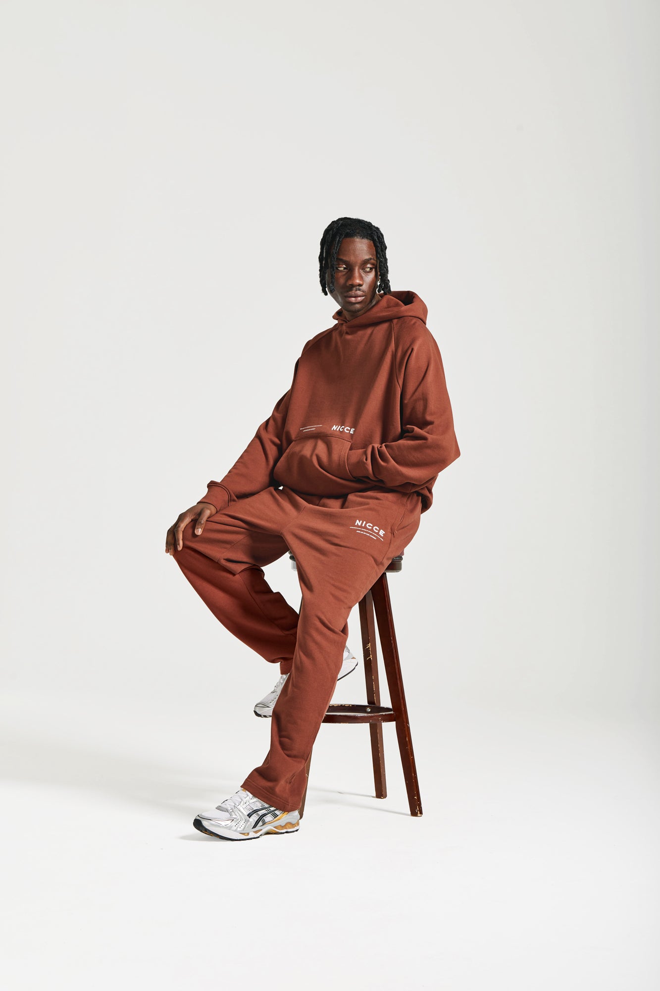 Nicce Coal Hoodie NICCE Mens Script Essentials Hoodie Jogger