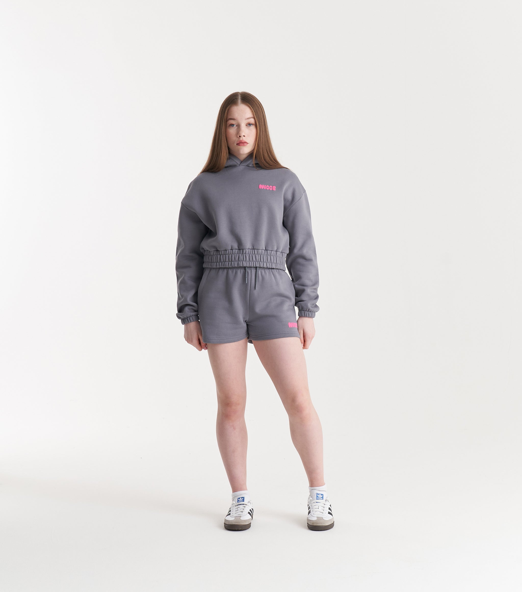 NICCE Girls Sapphire Cropped Hoodie Grey