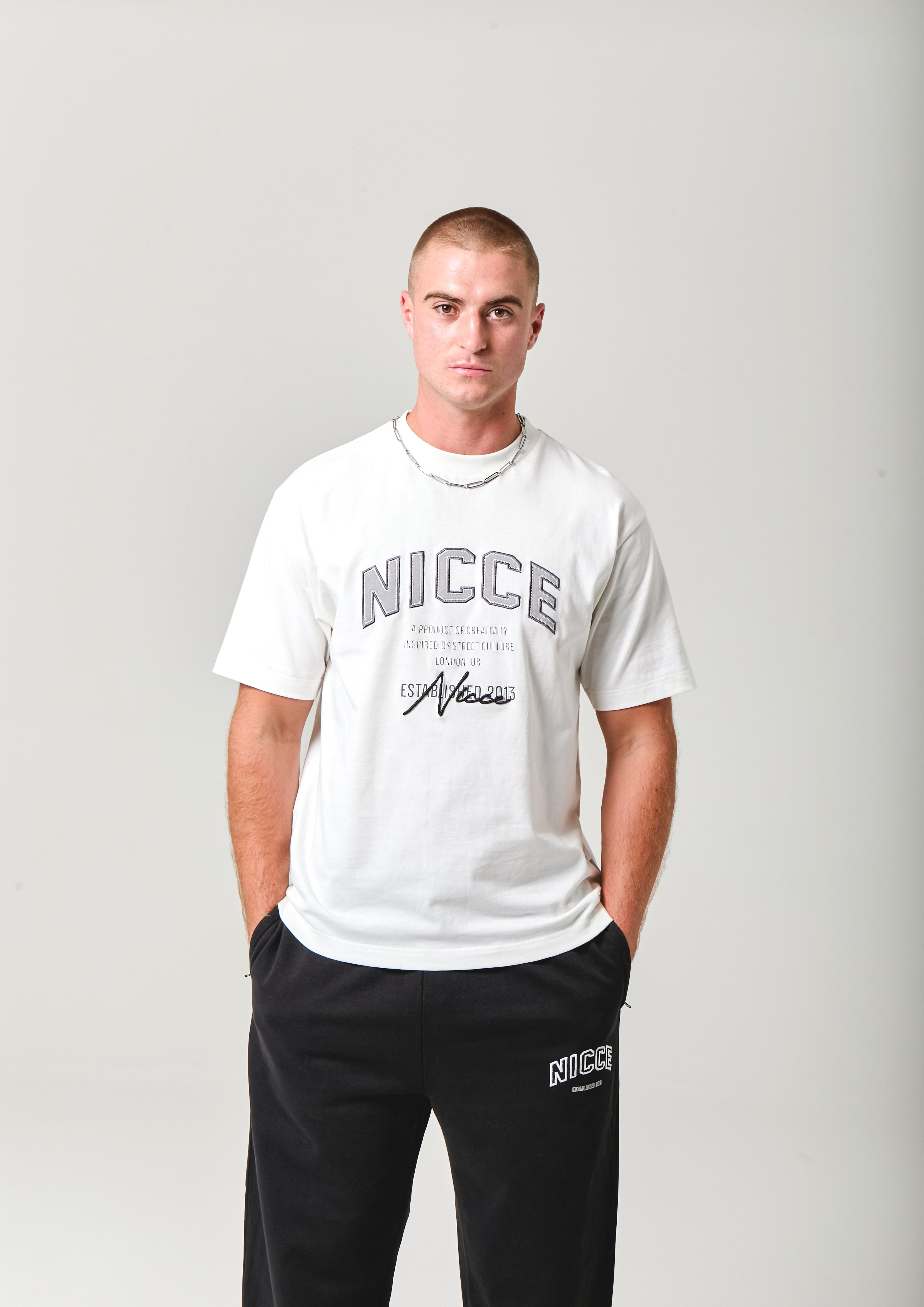 NICCE Mens Elevate Oversized T-Shirt | Off White