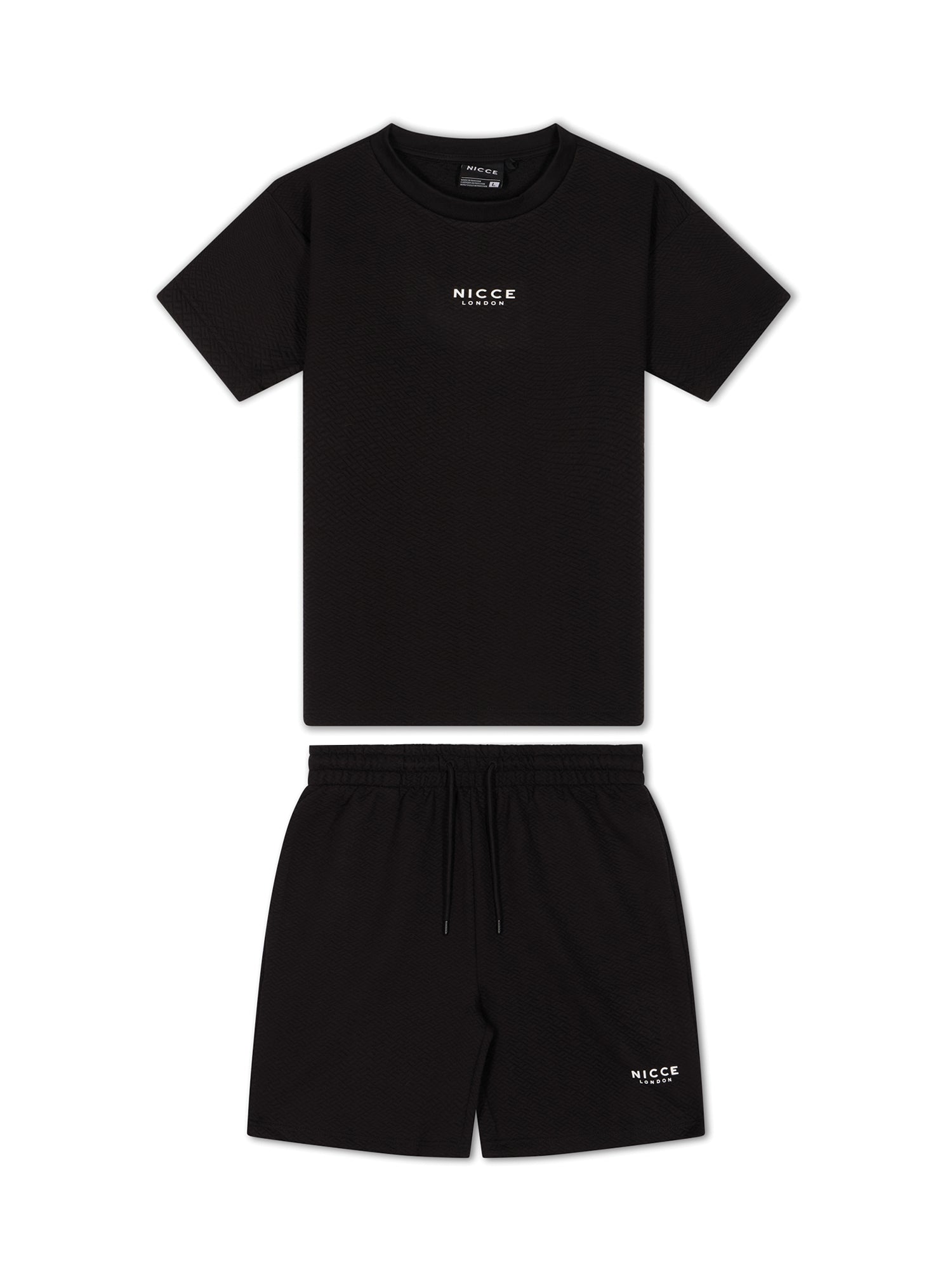 NICCE Mens Norrow T-Shirt Short Set Black